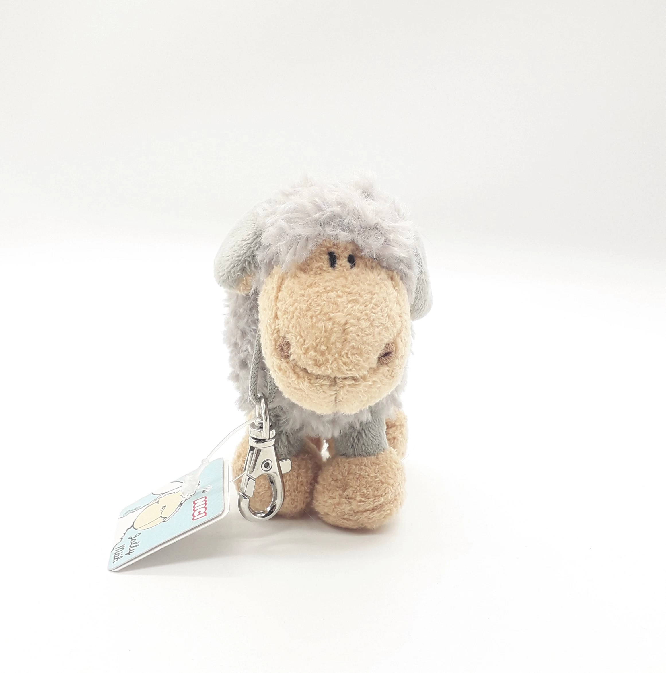 Nici 24683 Anhänger mit Karabiner graues Schaf stehend 12cm Jolly Mäh Plüsch