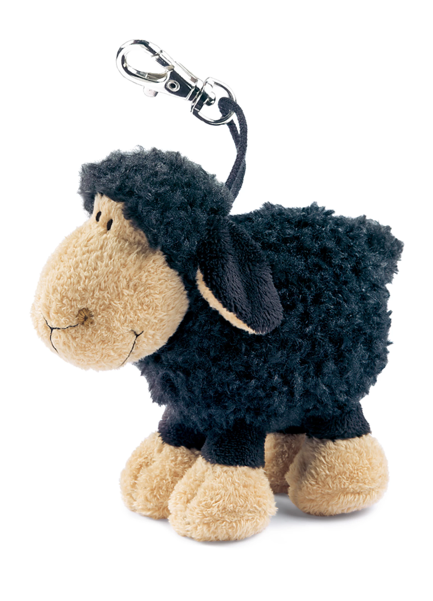 Nici 24684 Anhänger mit Karabiner schwarzes Schaf stehend 12cm Jolly Mäh Plüsch