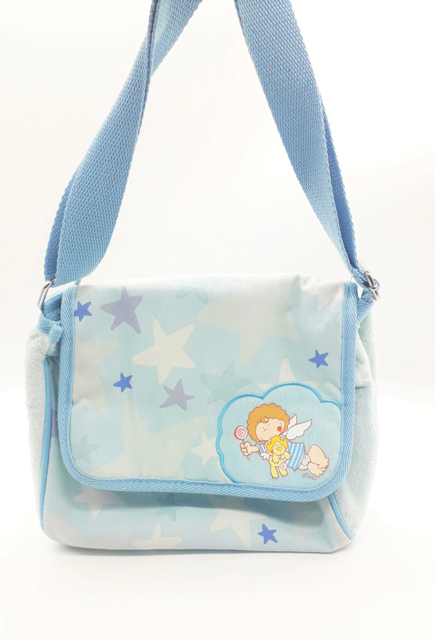 Nici 28688 Kindergartentasche Little Wingels Engel Leon hellblau Baumwolle