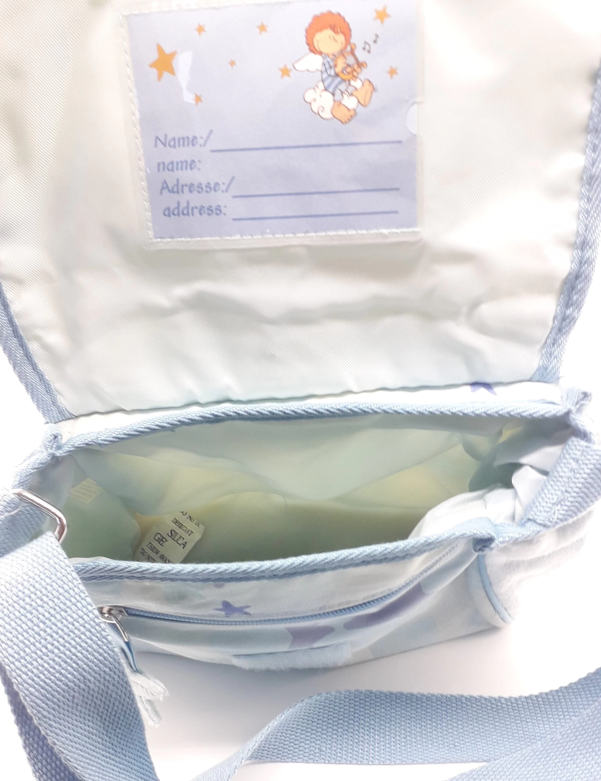 Nici 28688 Kindergartentasche Little Wingels Engel Leon hellblau Baumwolle