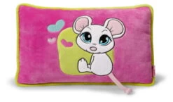 Nici 37779 Kissen Weiße Maus Sweet Hearts Plüsch Rechteckig 43x25cm