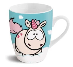 Nici 41614 Tasse Einhorn Theodor & Carbon Flash Blau 8x10cm Porzellan
