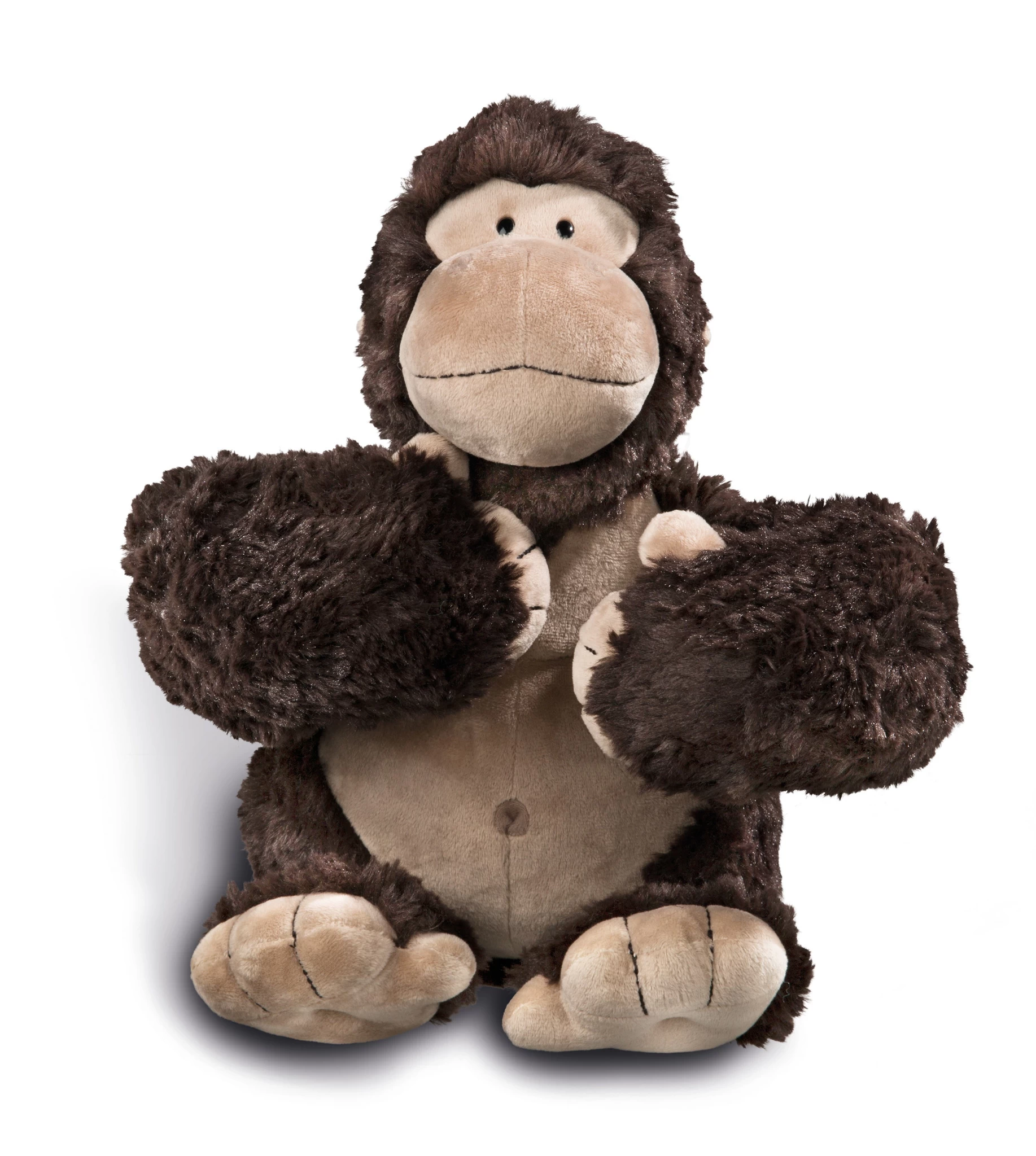Nici 41697 Gorilla Torben sitzend ca 30cm mit Trommelbrust Plüsch in Geschenkbox