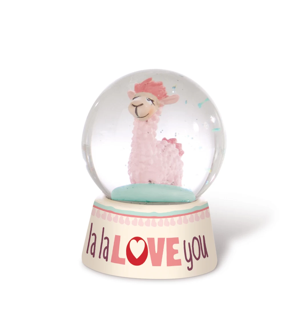 Nici 42707 Schüttelkugel Schneekugel La-La-Lama-Love Lama rosa 6,5cm