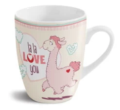 Nici 42710 Tasse Rosa Lama La-La-Love-You Porzellan Kaffeetasse Teetasse 310ml