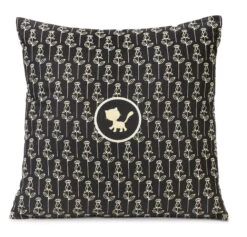 Nici 44015 Baumwollkissen Katze 2-seitig Bedruckt Schwarz Ca 37x37cm