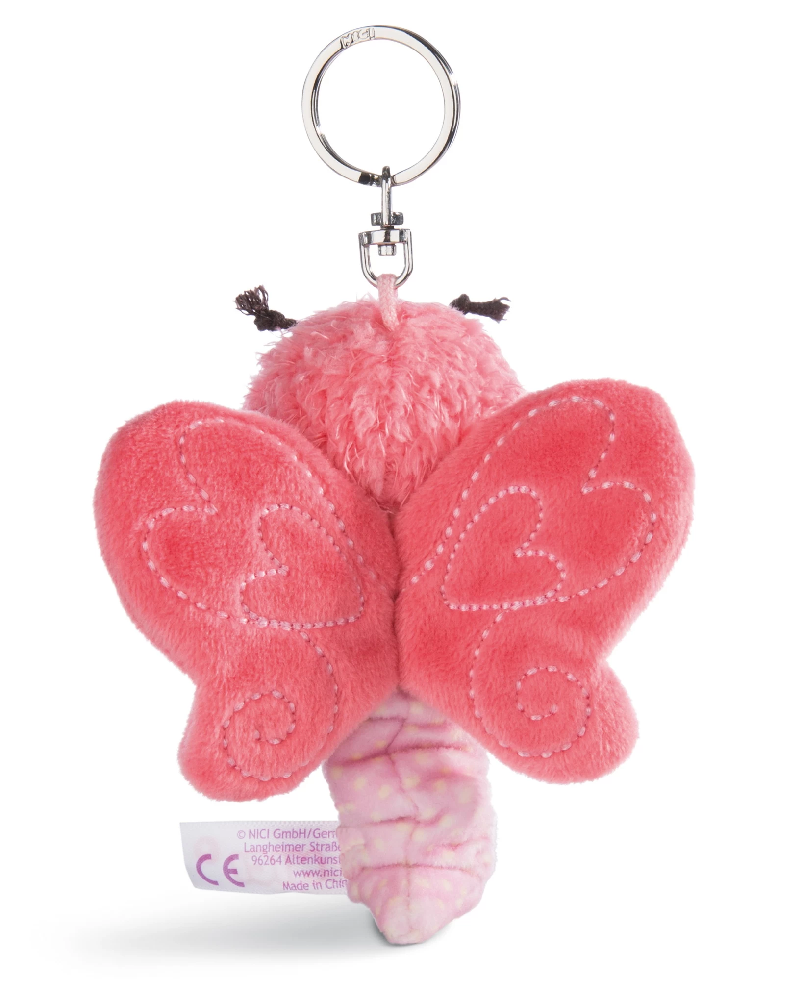 Nici 44931 Schlüsselanhänger Schmetterling ca 10cm Plüsch Hello Spring - pink