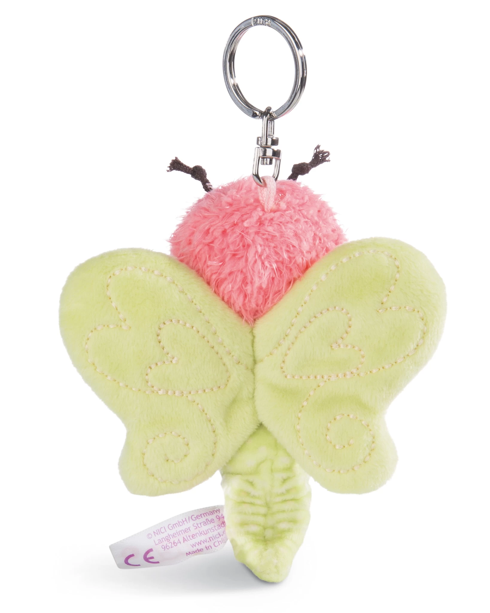 Nici 44931 Schlüsselanhänger Schmetterling ca 10cm Plüsch Hello Spring - grün