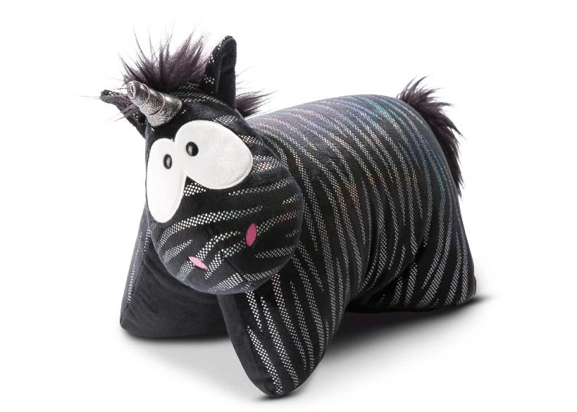 Nici 44958 Kuscheltierkissen schwarz-silbernes Einhorn Starlight Mystery 40x30cm