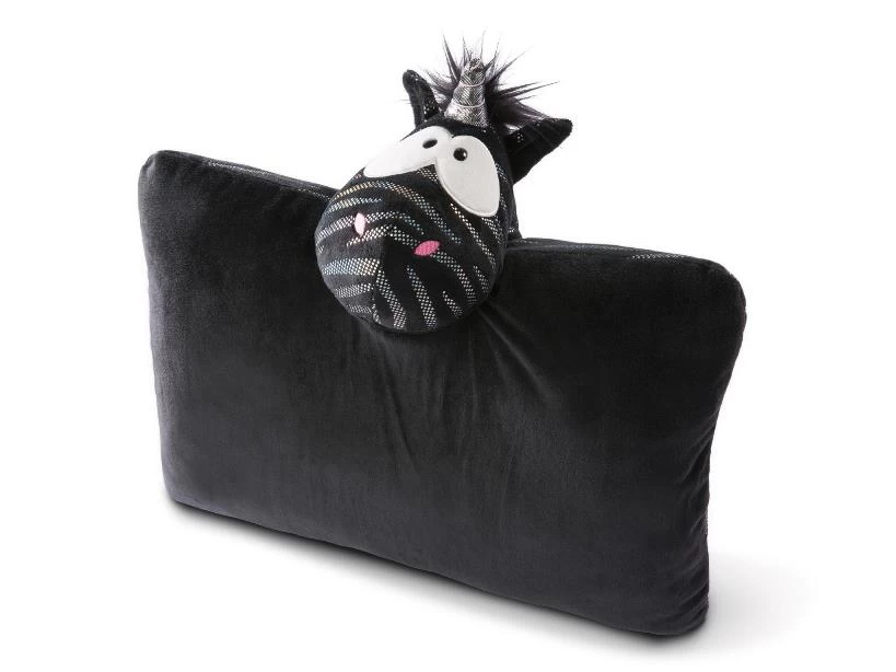 Nici 44958 Kuscheltierkissen schwarz-silbernes Einhorn Starlight Mystery 40x30cm
