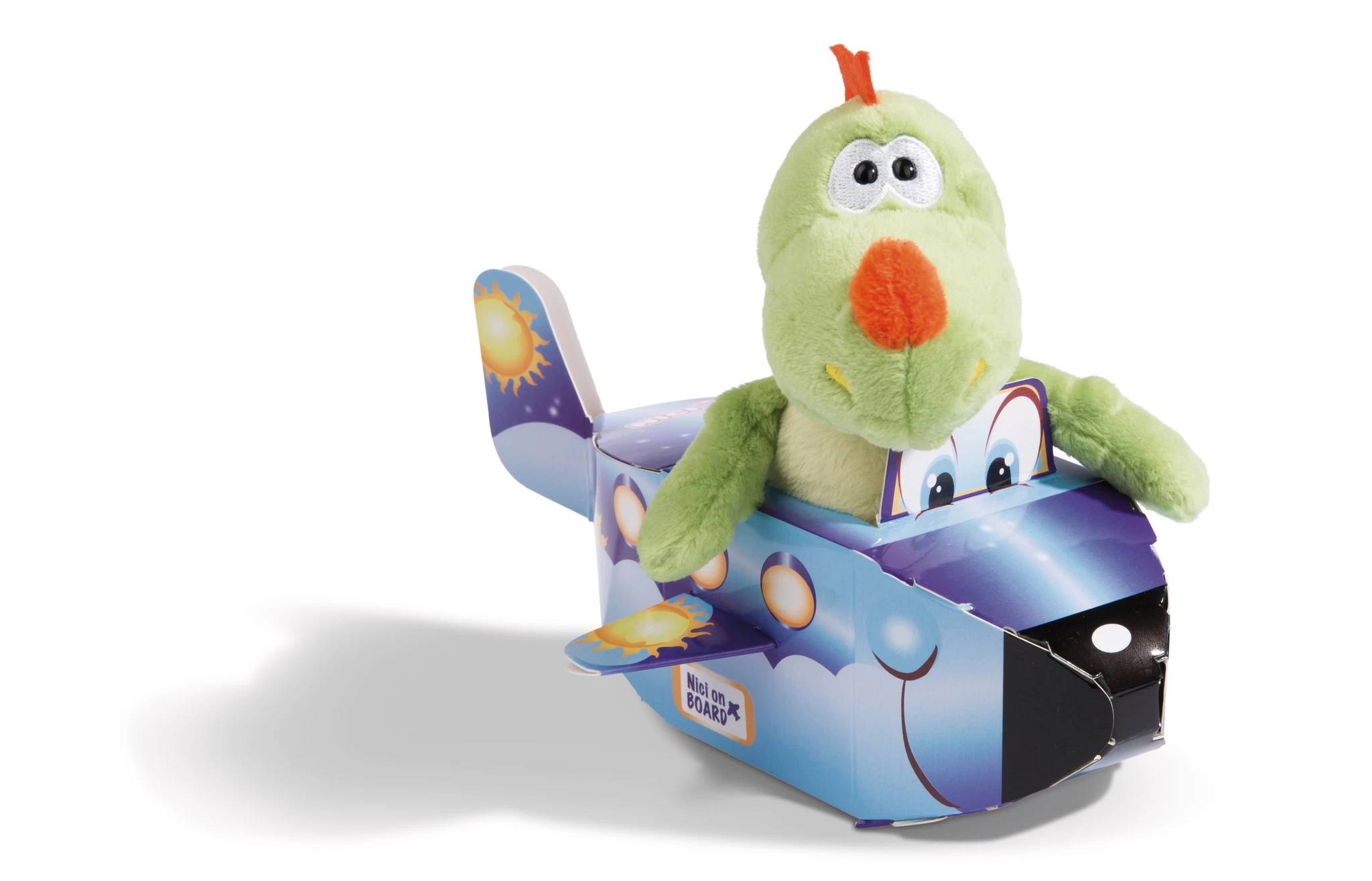 Nici 45002 Nici on Board mit Geschenkverpackung Dinosaurier Flugzeug 15cm Plüsch