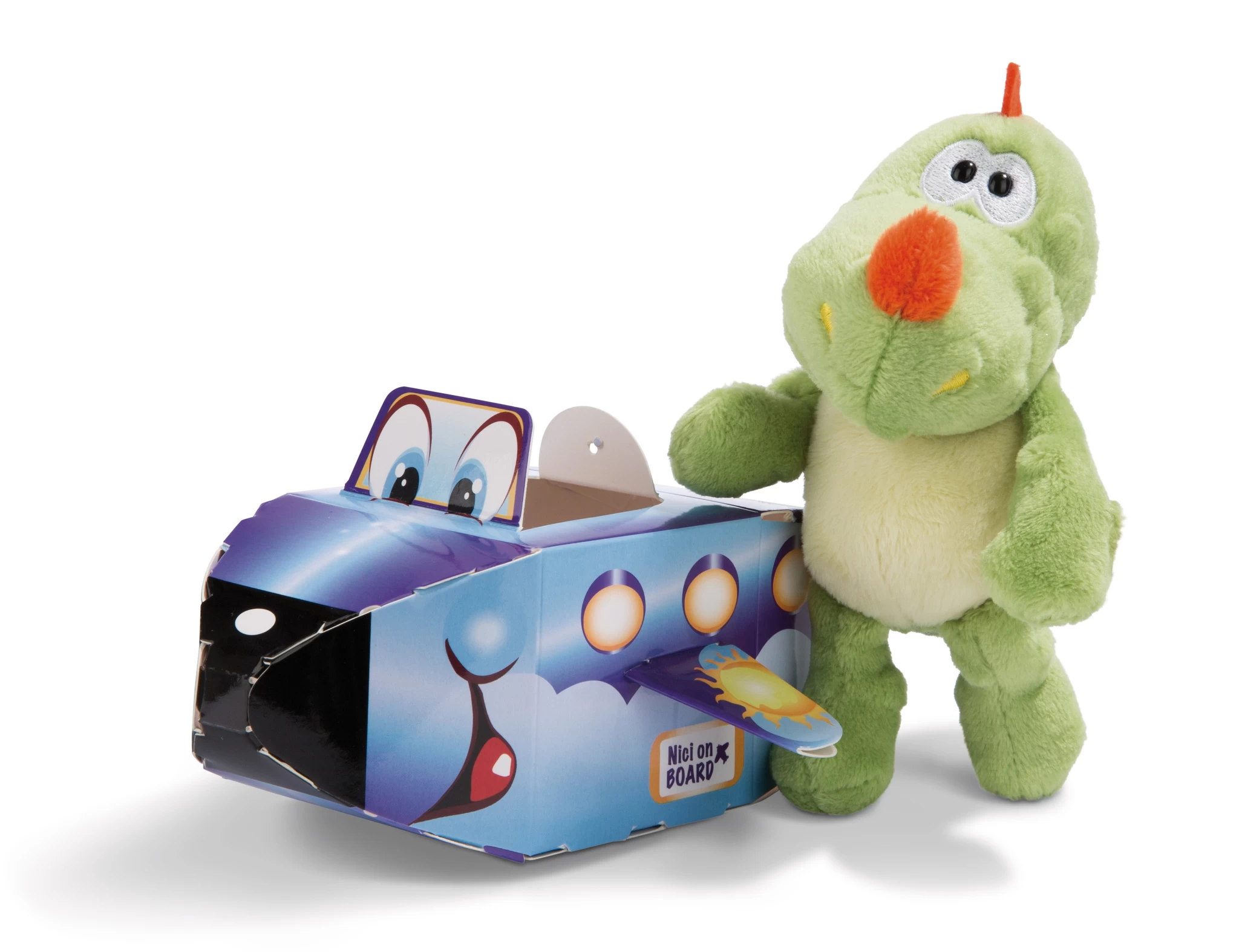 Nici 45002 Nici on Board mit Geschenkverpackung Dinosaurier Flugzeug 15cm Plüsch