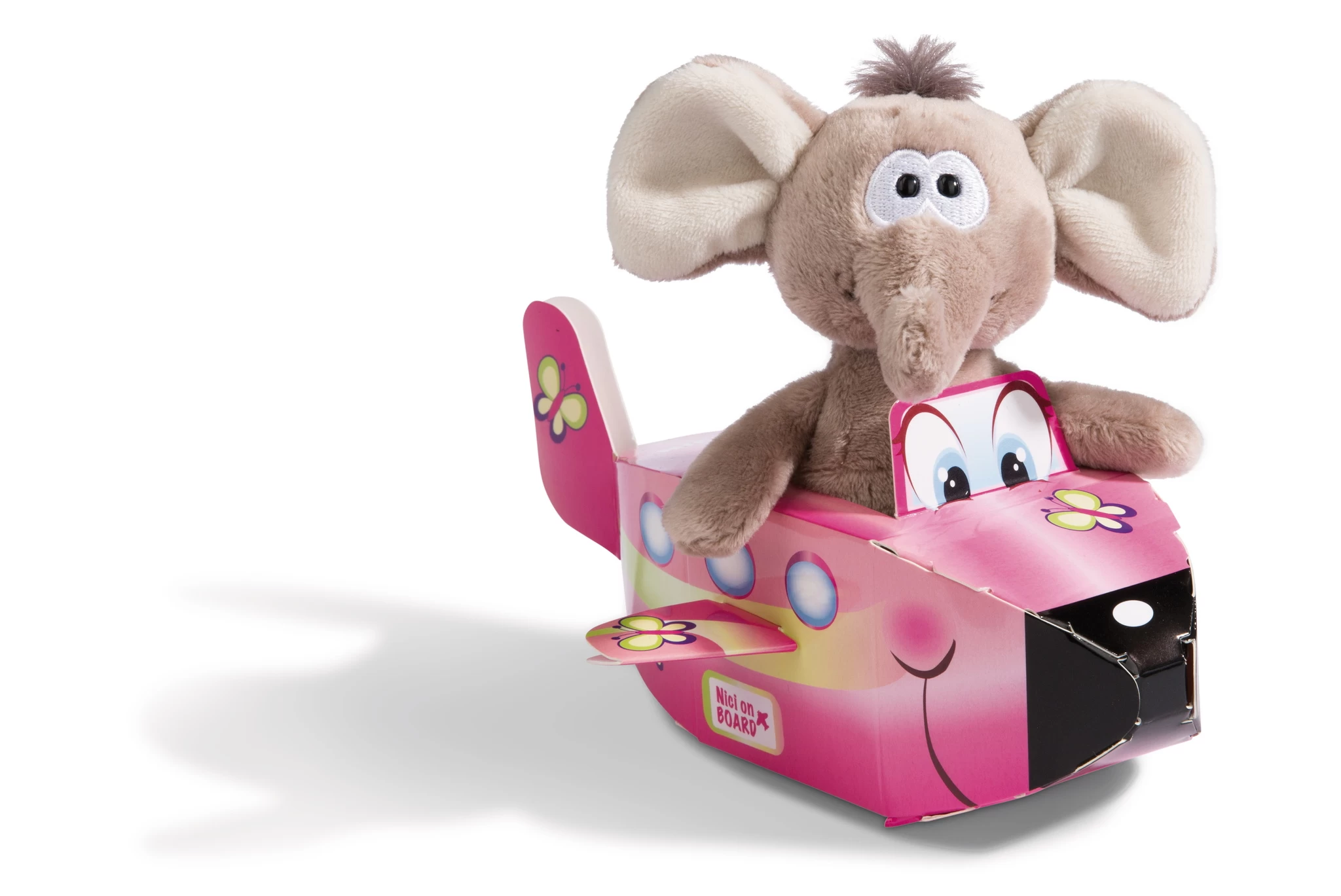 Nici 45003 Nici on Board mit Geschenkverpackung Elefant Flugzeug 15cm Plüsch