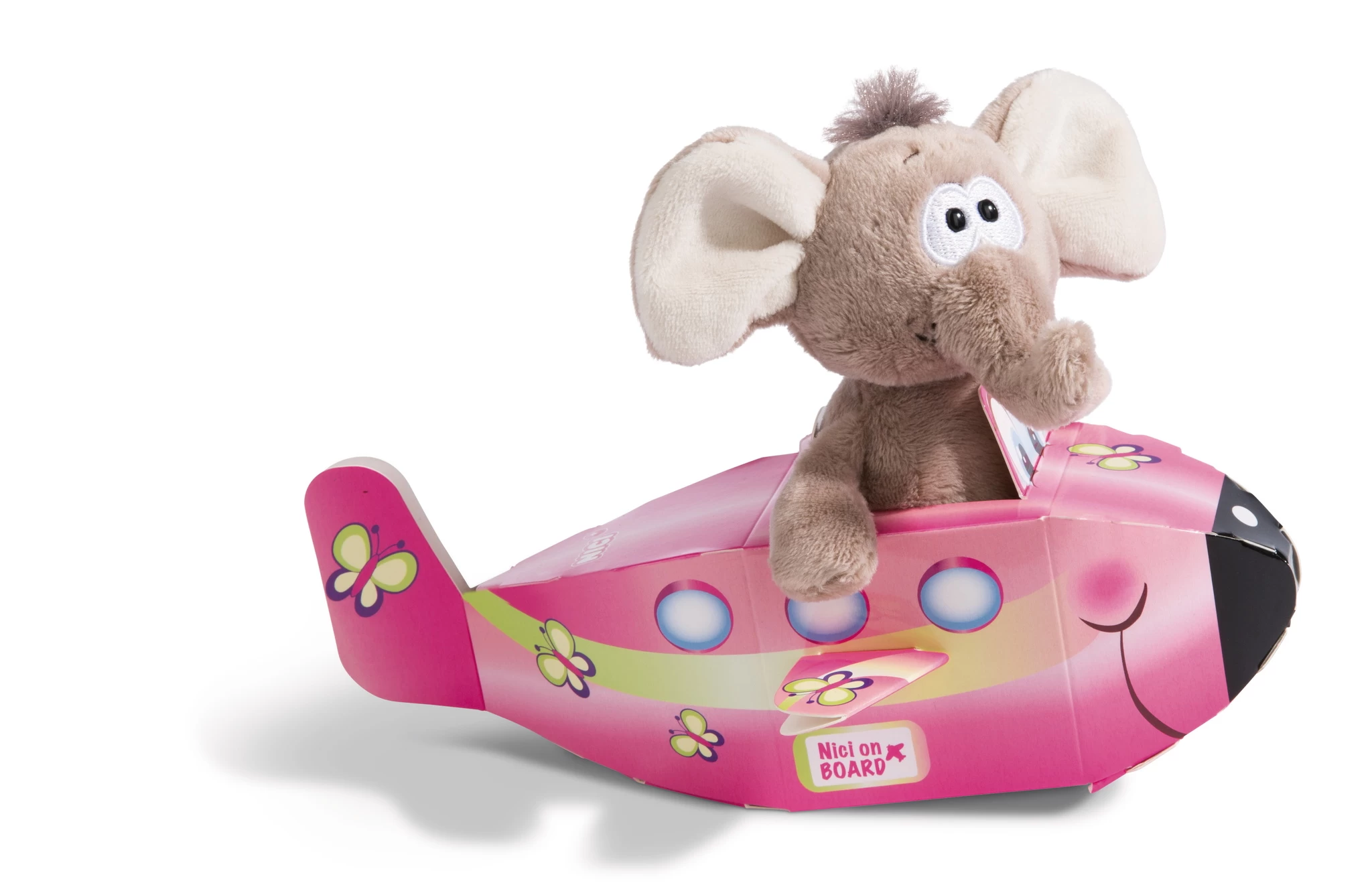 Nici 45003 Nici on Board mit Geschenkverpackung Elefant Flugzeug 15cm Plüsch