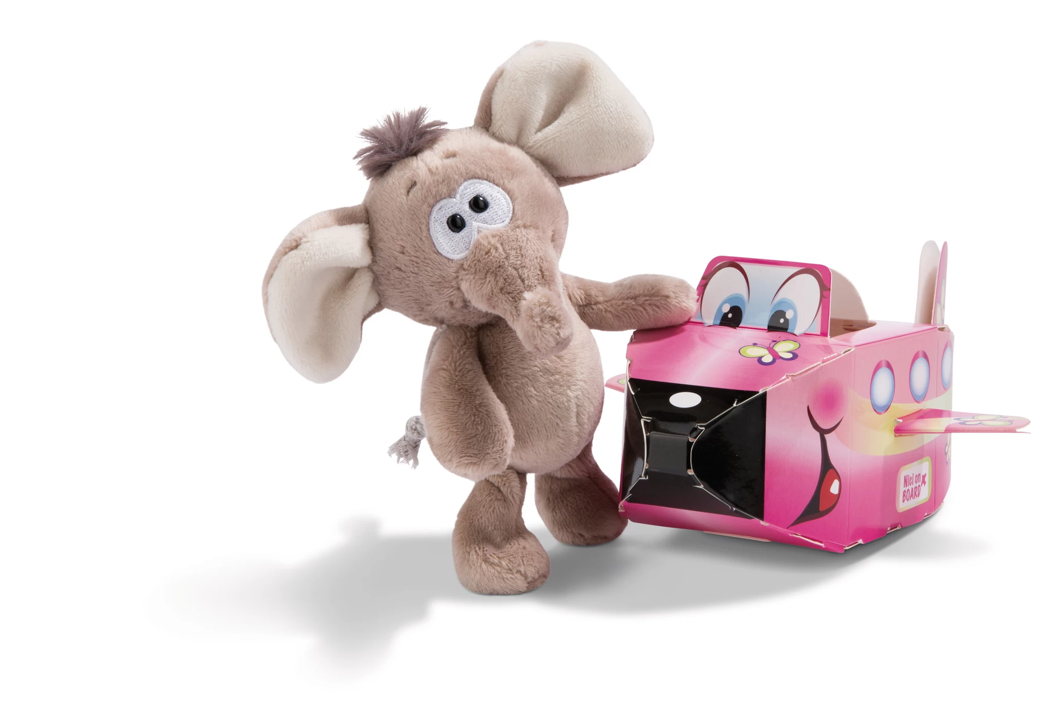 Nici 45003 Nici on Board mit Geschenkverpackung Elefant Flugzeug 15cm Plüsch