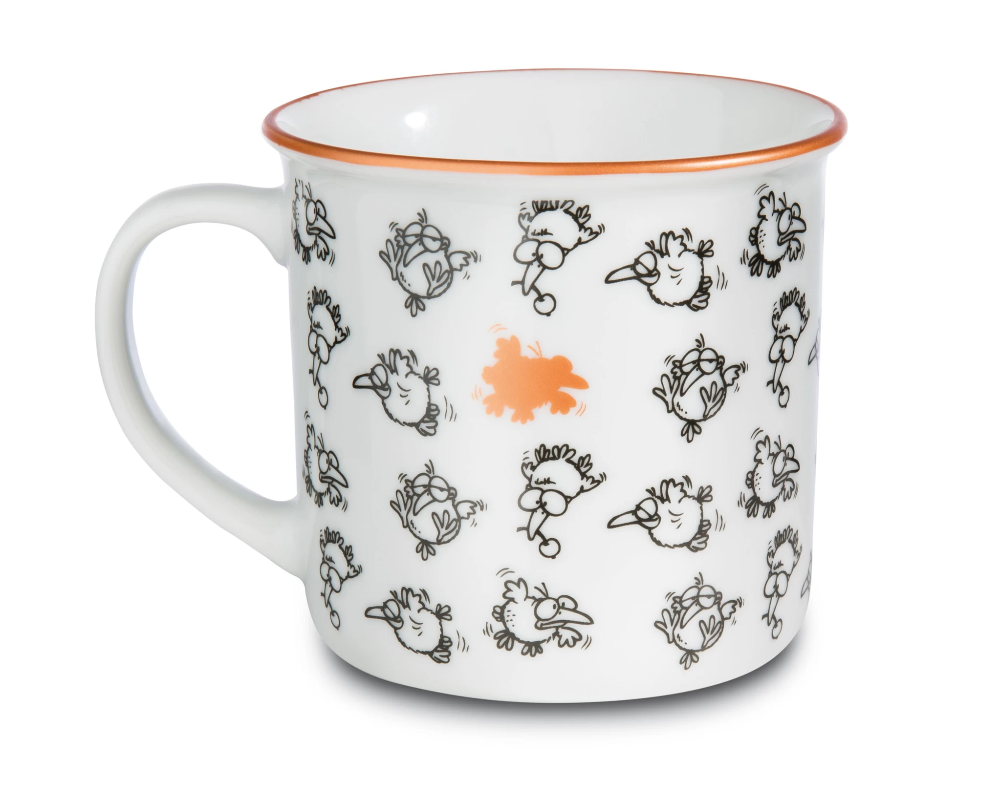 Nici 45021 Porzellantasse metallic 'Don`t be normal" Vögel Kaffeetasse Teetasse