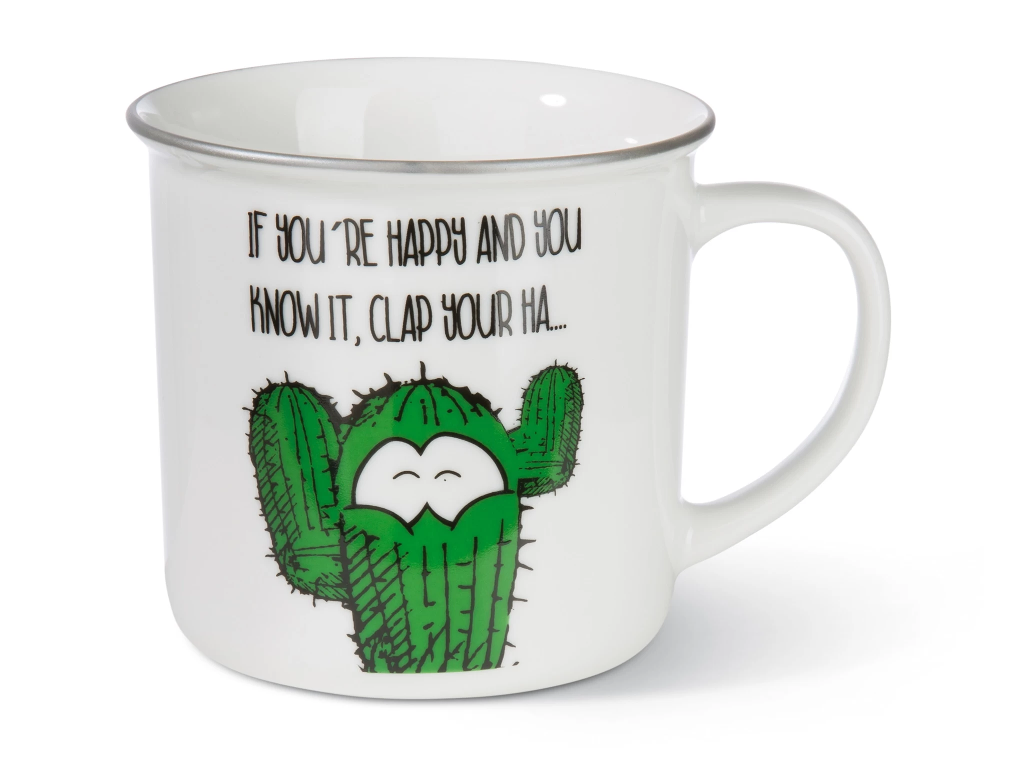 Nici 45023 Porzellantasse metallic 'If you`re happy..." Kaffeetasse Teetasse