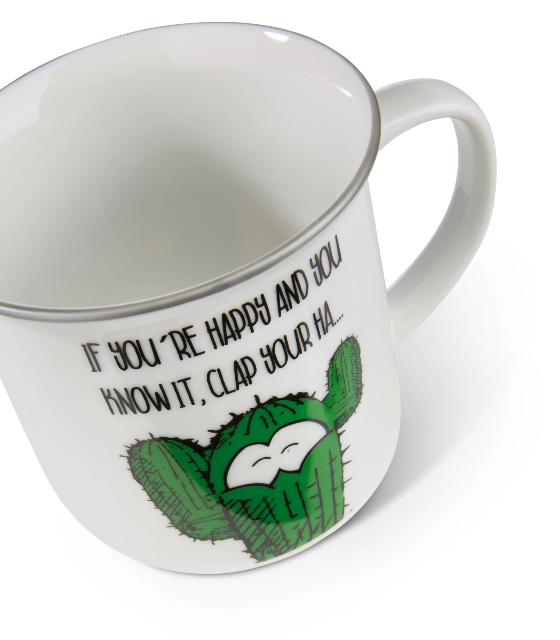 Nici 45023 Porzellantasse metallic 'If you`re happy..." Kaffeetasse Teetasse
