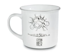 Nici 45029 Porzellantasse Metallic "Ich Bin Hier, Das Muss Reichen" Nashorn