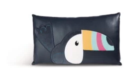 Nici 45169 Kissen Tukan Aus Kunstleder Mit Plüschapplikationen Tropicano Toucan