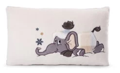 Nici 47294 Kissen Elefant Amadou Im Schneeanzug 43x25cm Plüsch Winter Discovery