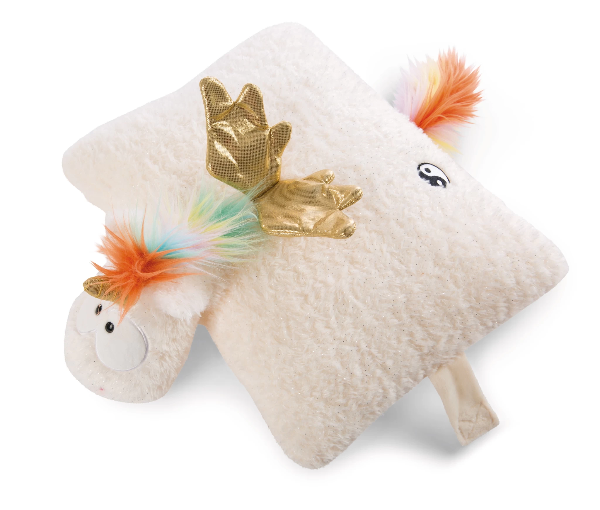 Nici 47383 Kuscheltierkissen weißes Einhorn Rainbow Yin & Yang 40x30cm Plüsch