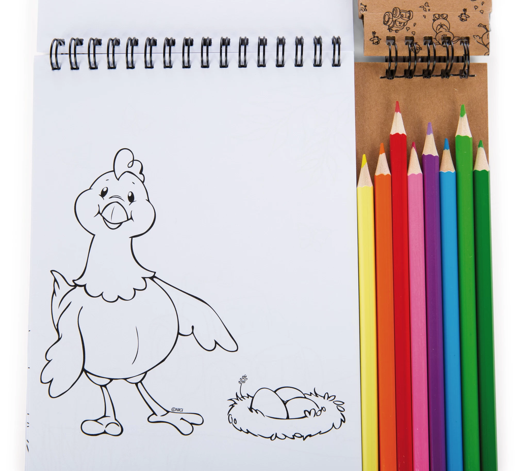 Nici 47804 Malblock & Buntstifte im Set Farm Friends Kreativbuch Bauernhof