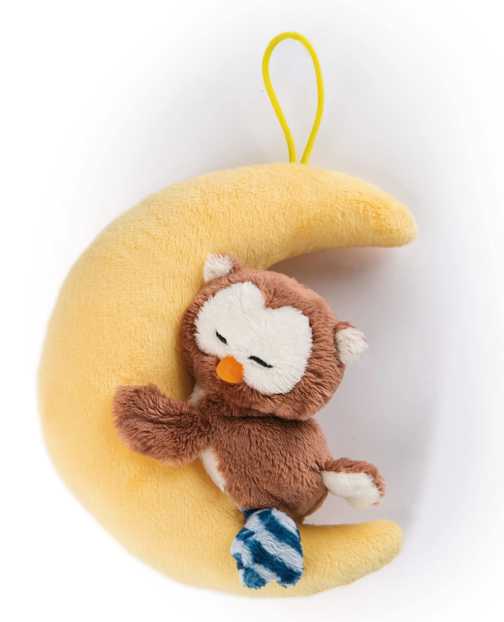 Nici 47875 Eule Oscar 9cm schlafend auf dem Mond Plüsch Anhänger Loop Owlsons