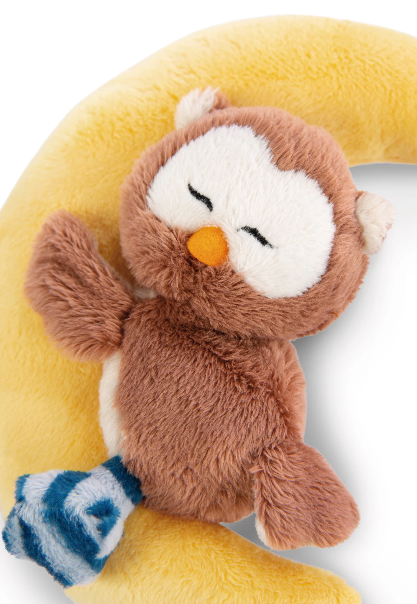 Nici 47875 Eule Oscar 9cm schlafend auf dem Mond Plüsch Anhänger Loop Owlsons