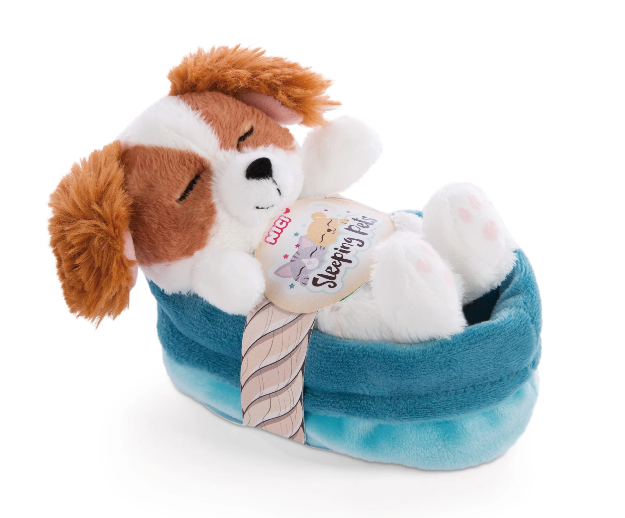 Nici 47890 Sleeping Pets Puppies schlafender Cockerspaniel im Körbchen 12cm