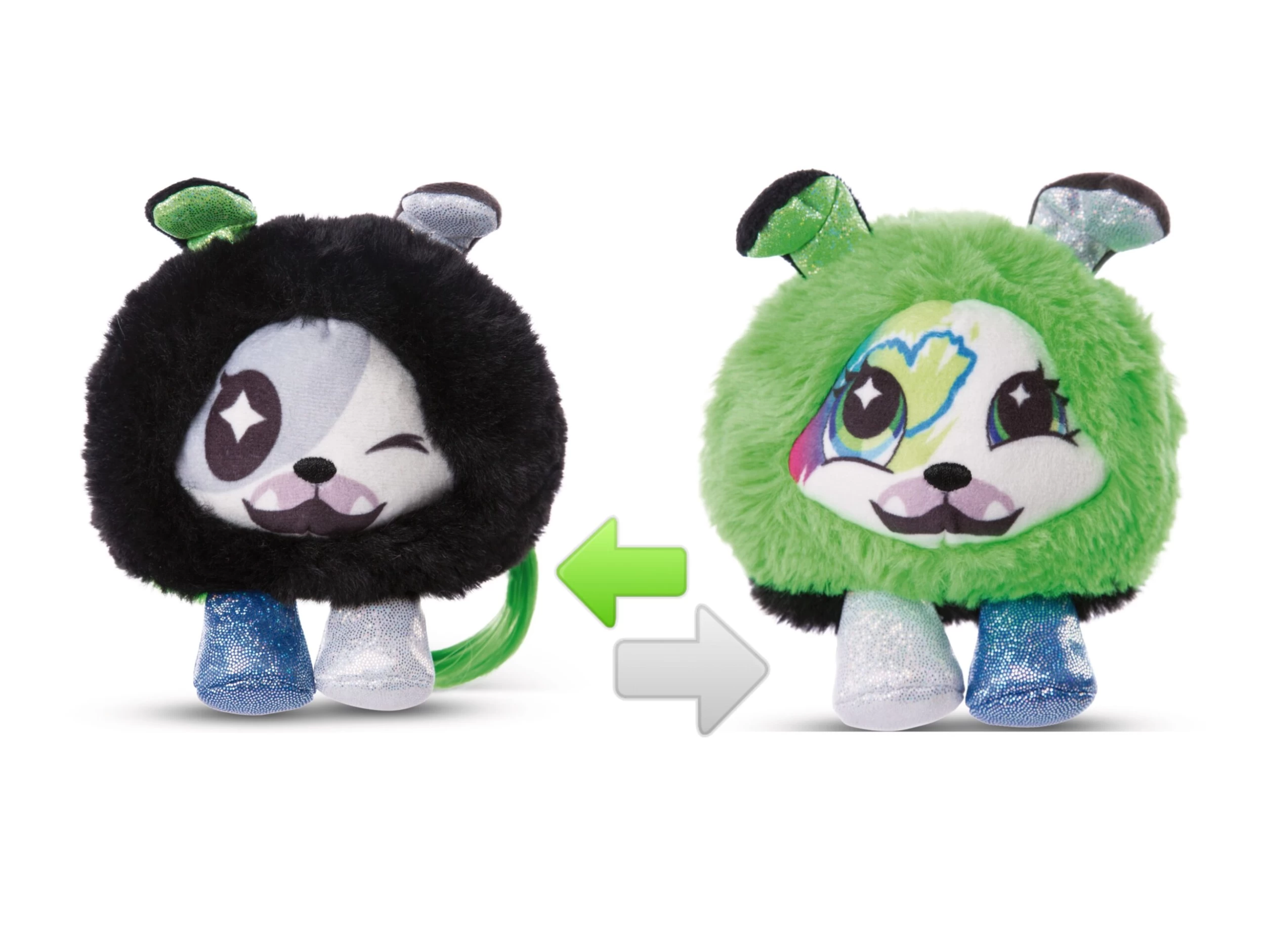 Nici 47907 Pixidoos Pets 2-in-1 Wendeplüsch Hund Bonbi 12cm grün-schwarz Plüsch