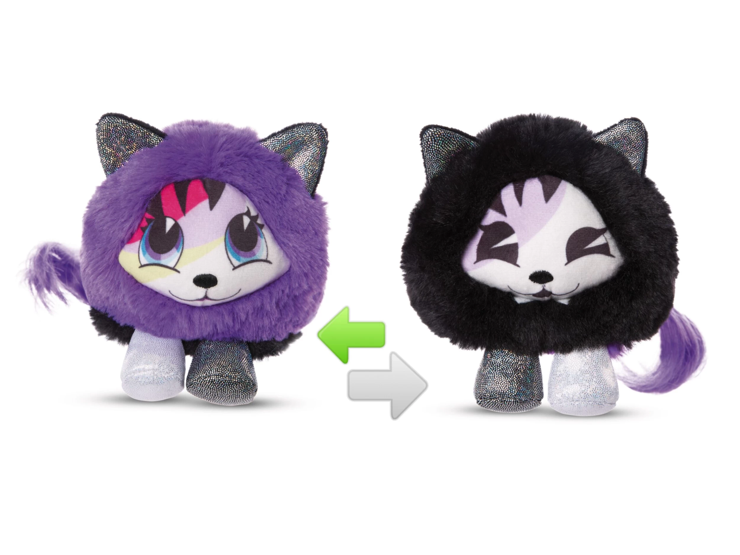 Nici 47909 Pixidoos Pets 2-in-1 Wendeplüsch Katze Sunbi 12cm lila-schwarz Plüsch