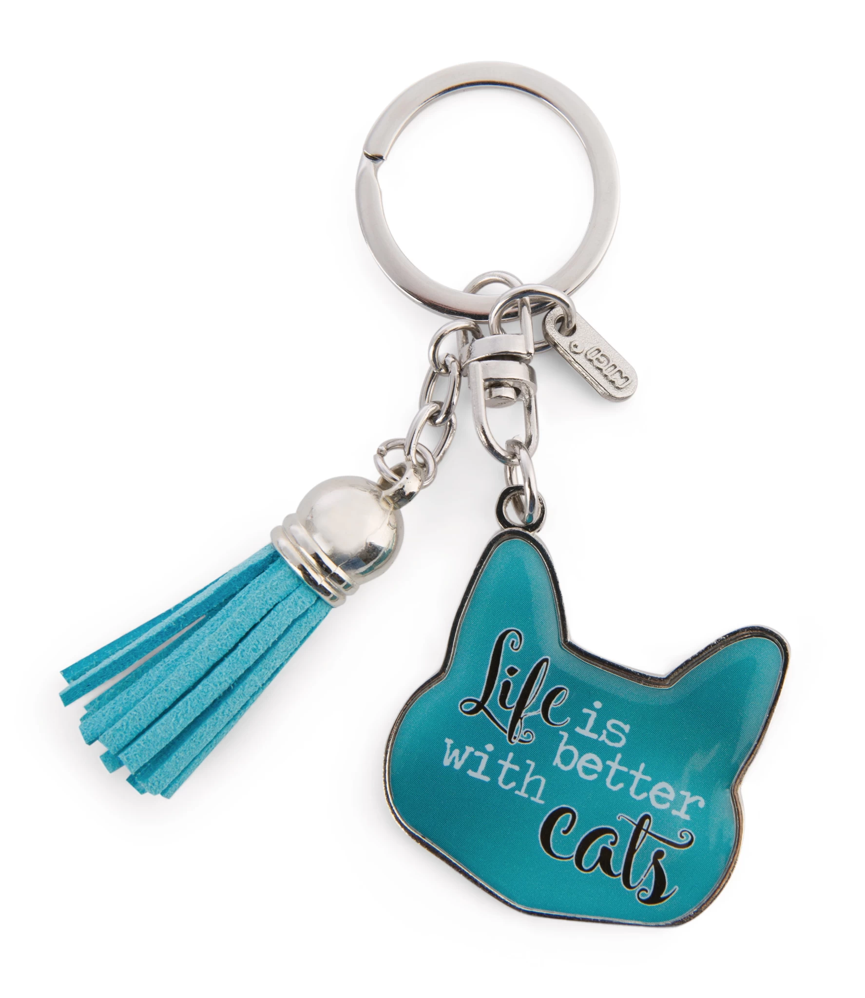 Nici 48093 Schlüsselanhänger weisse Katze Meowlina 8cm Life is better with cats