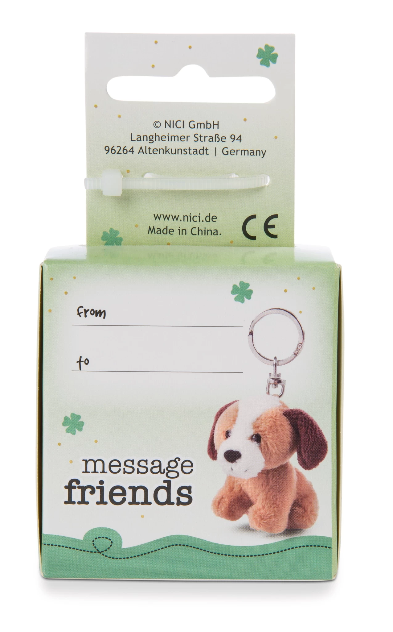 Nici 48136 Schlüsselanhänger Message Friends 6cm - Hund "Kleiner Glücksbringer"