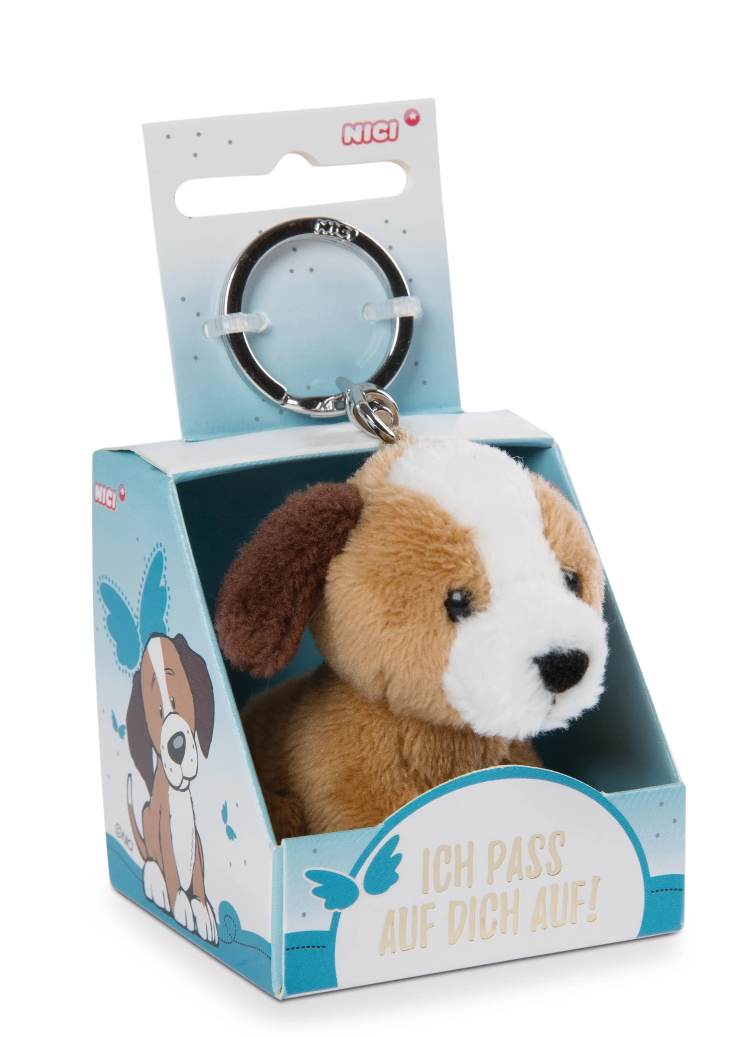Nici 48139 Schlüsselanhänger Message Friends 6cm - Hund "Ich pass auf dich auf!"