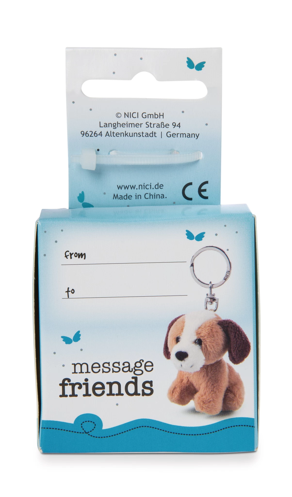 Nici 48139 Schlüsselanhänger Message Friends 6cm - Hund "Ich pass auf dich auf!"