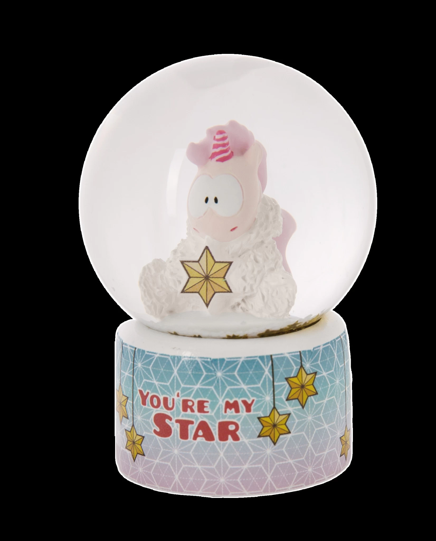 Nici 48177 Schüttelkugel Schneekugel Einhorn Theodor im Schneeanzug 6,5cm