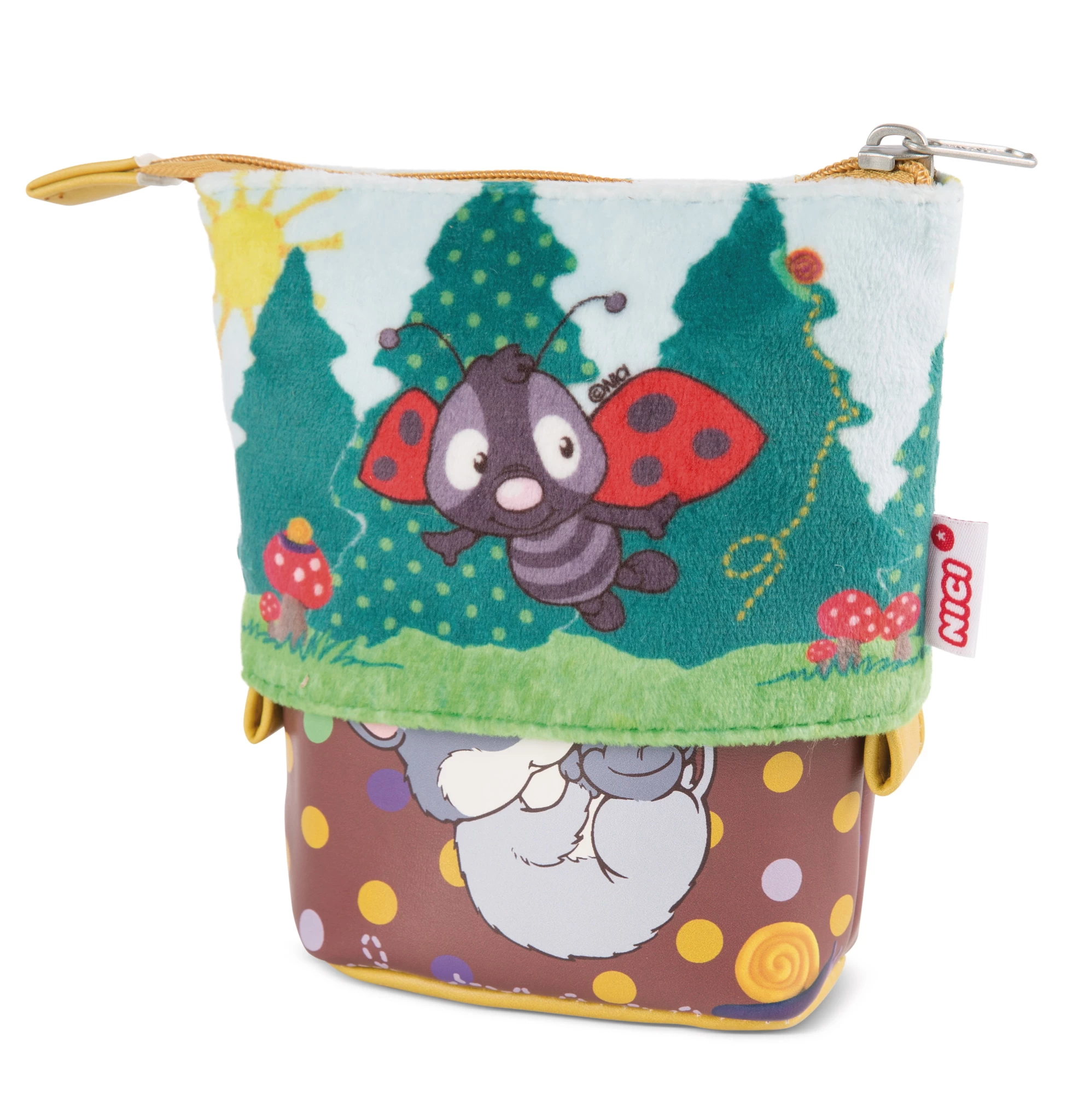 Nici 48214 Schlamper Stifte-Mäppchen ca 19,5cm Forest Friends GREEN Plüsch