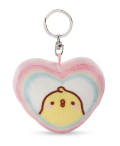 Nici 48222 Schlüsselanhänger Herzförmig PiuPiu Molang Regenbogen 8cm Kawaii