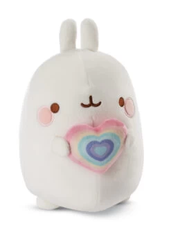 Nici 48223 Molang Mit Regenbogenherz 12cm Stretch-Plüsch Kuscheltier Kawaii