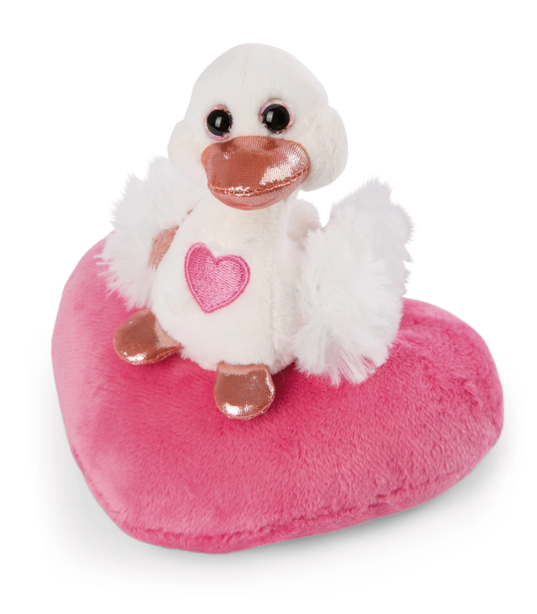 Nici 48264 Schwan weiß auf Herzkissen ca 13cm Plüsch Love Classics GREEN
