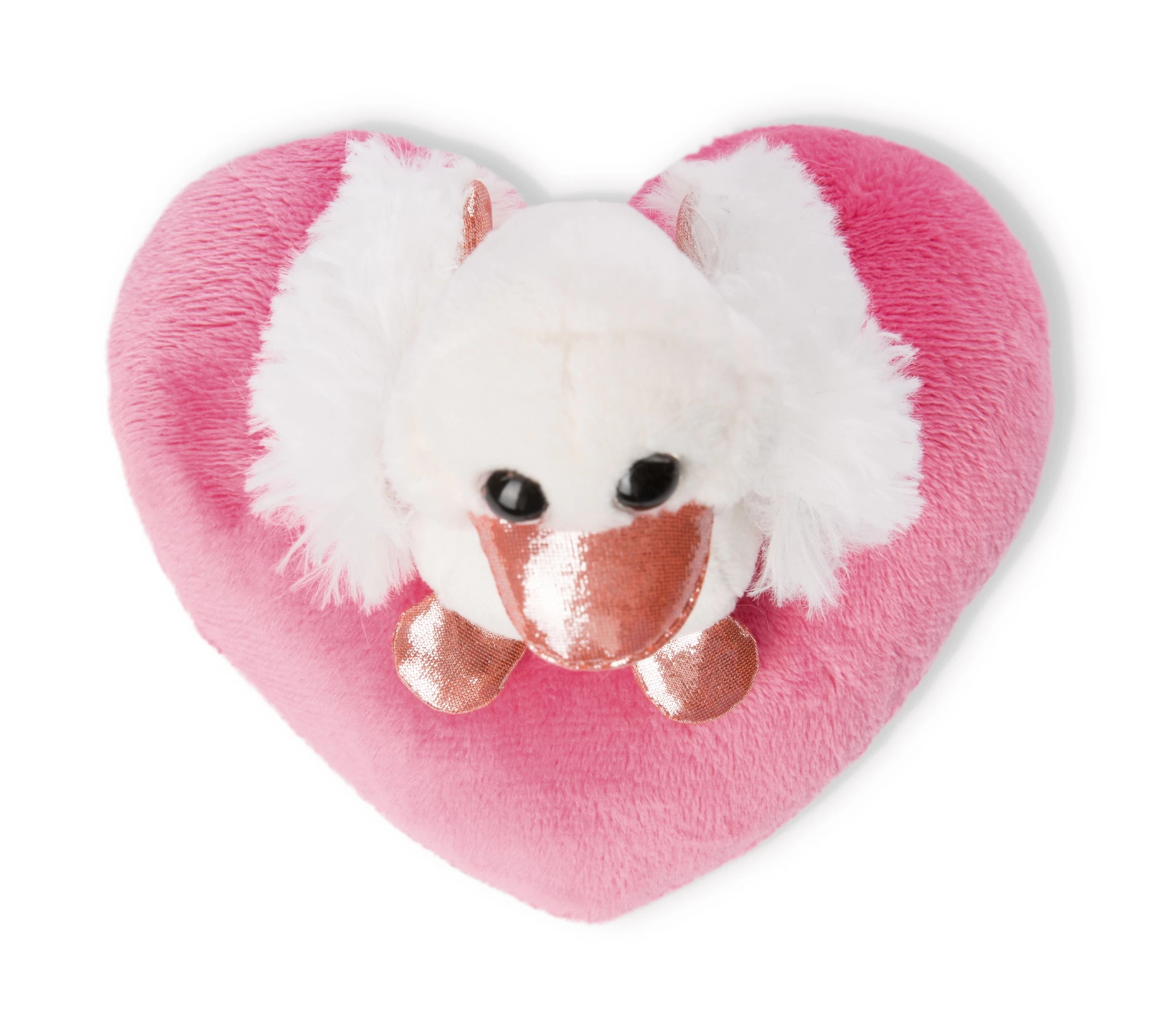 Nici 48264 Schwan weiß auf Herzkissen ca 13cm Plüsch Love Classics GREEN