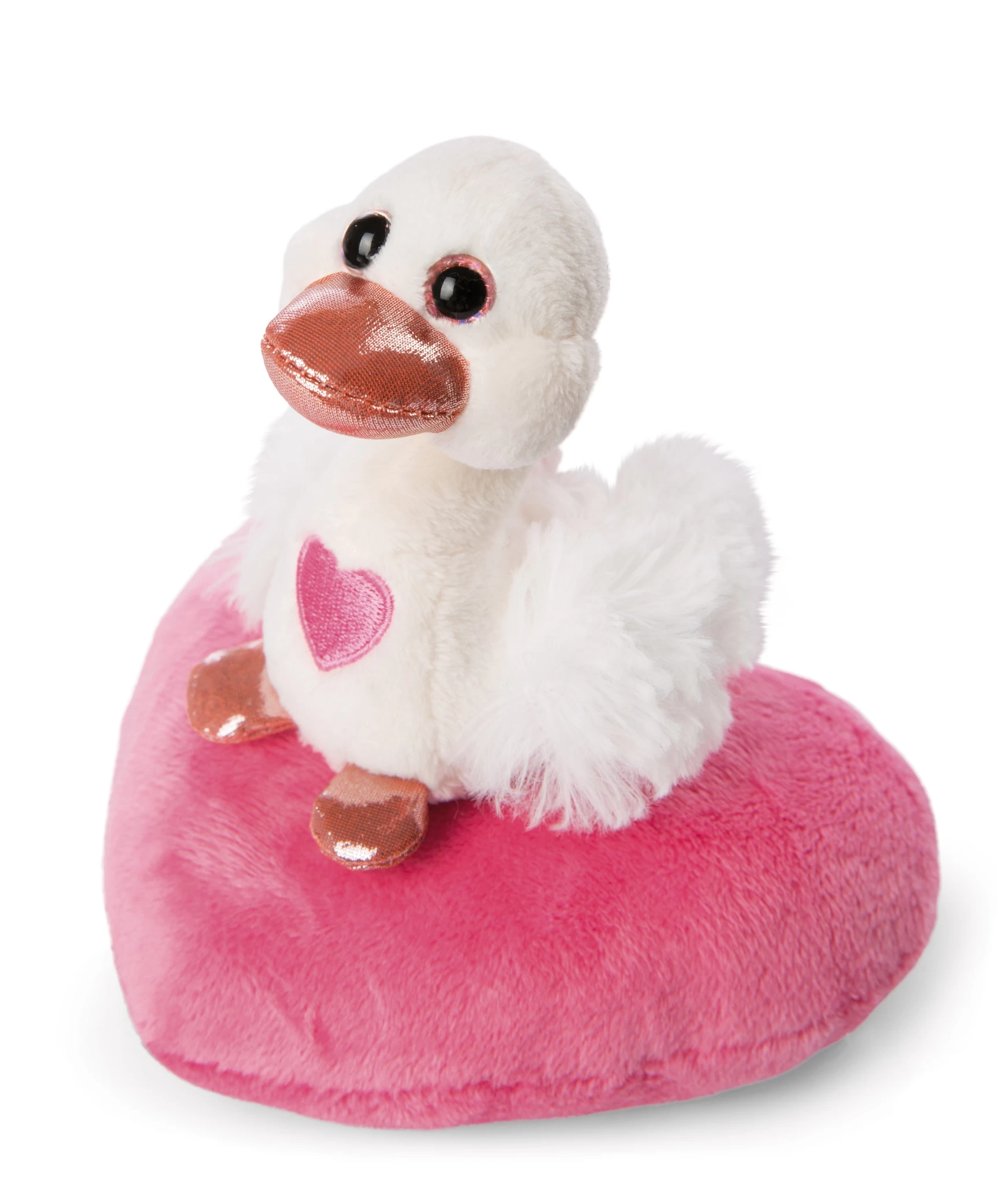 Nici 48264 Schwan weiß auf Herzkissen ca 13cm Plüsch Love Classics GREEN