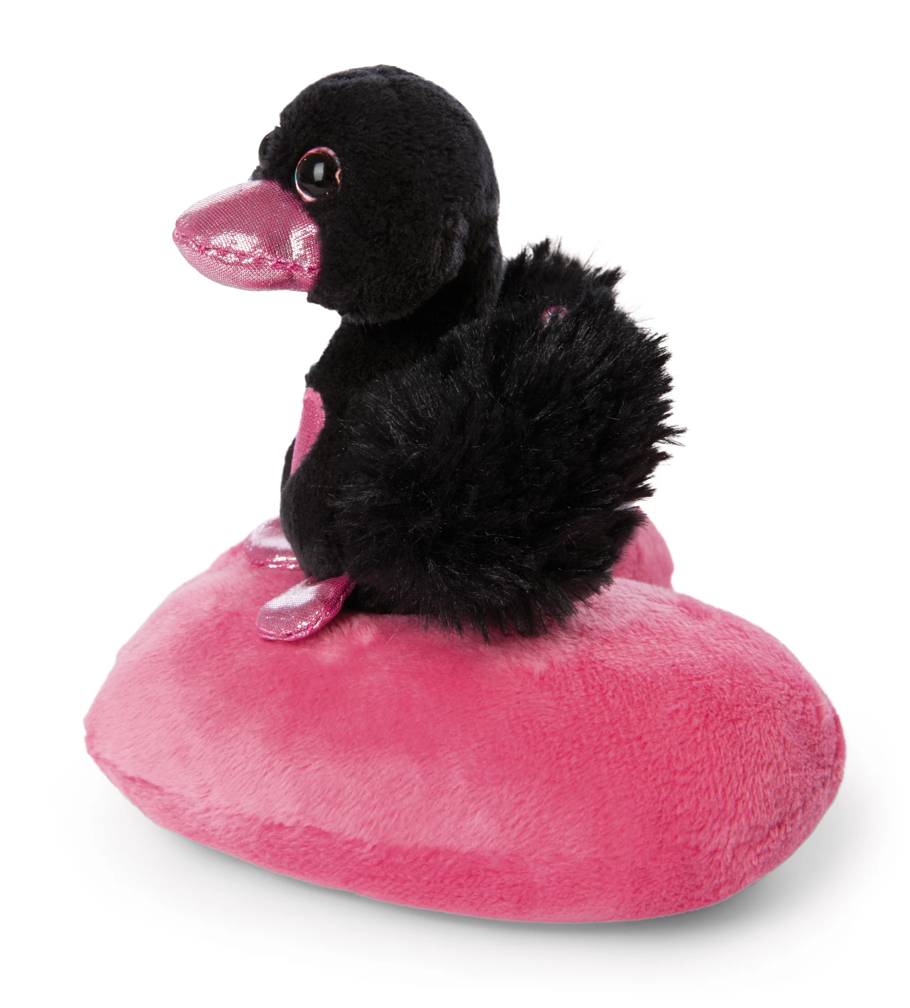 Nici 48265 Schwan schwarz auf Herzkissen ca 13cm Plüsch Love Classics GREEN