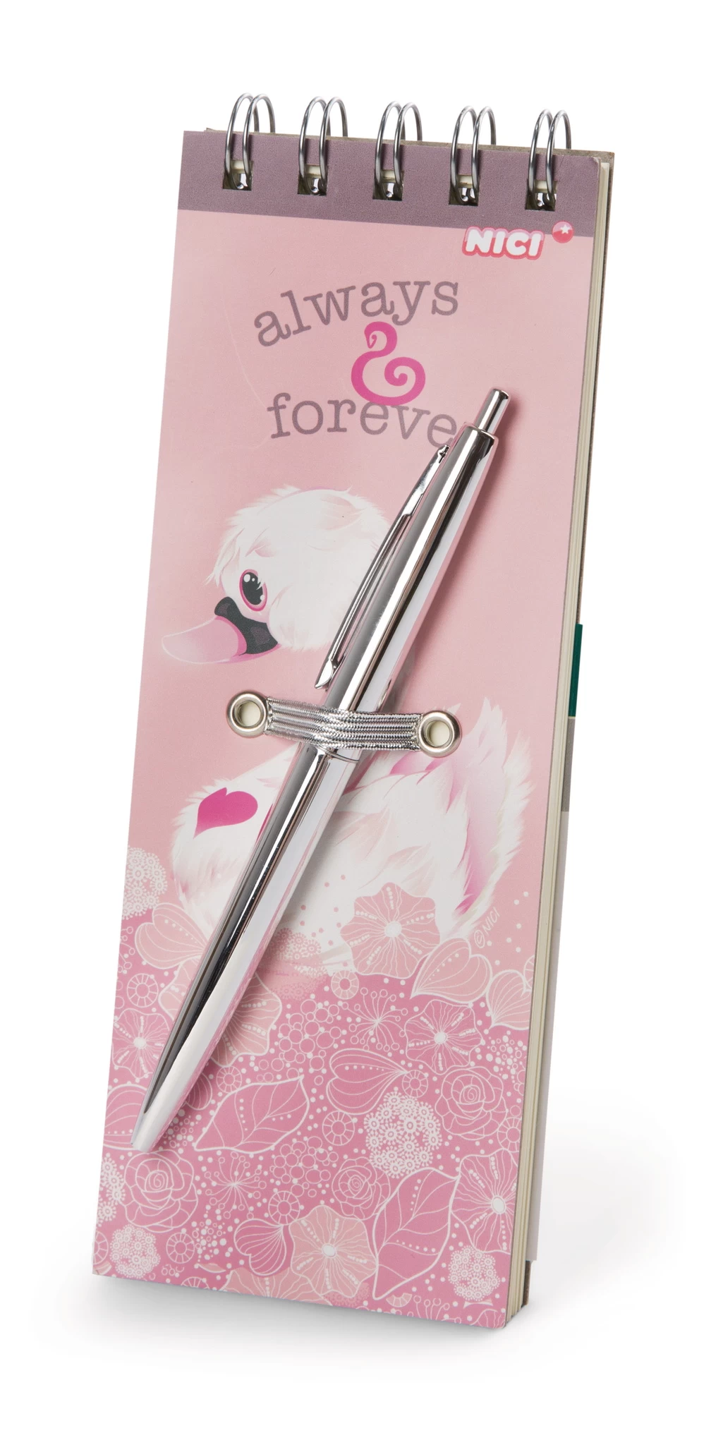 Nici 48277 Notizblock & Kugelschreiber Schwäne "always & forever" Love Classics