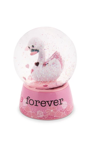 Nici 48282 + 48283 Schüttelkugel Schneekugel SET 2 Schwäne 6,5cm Love Classics