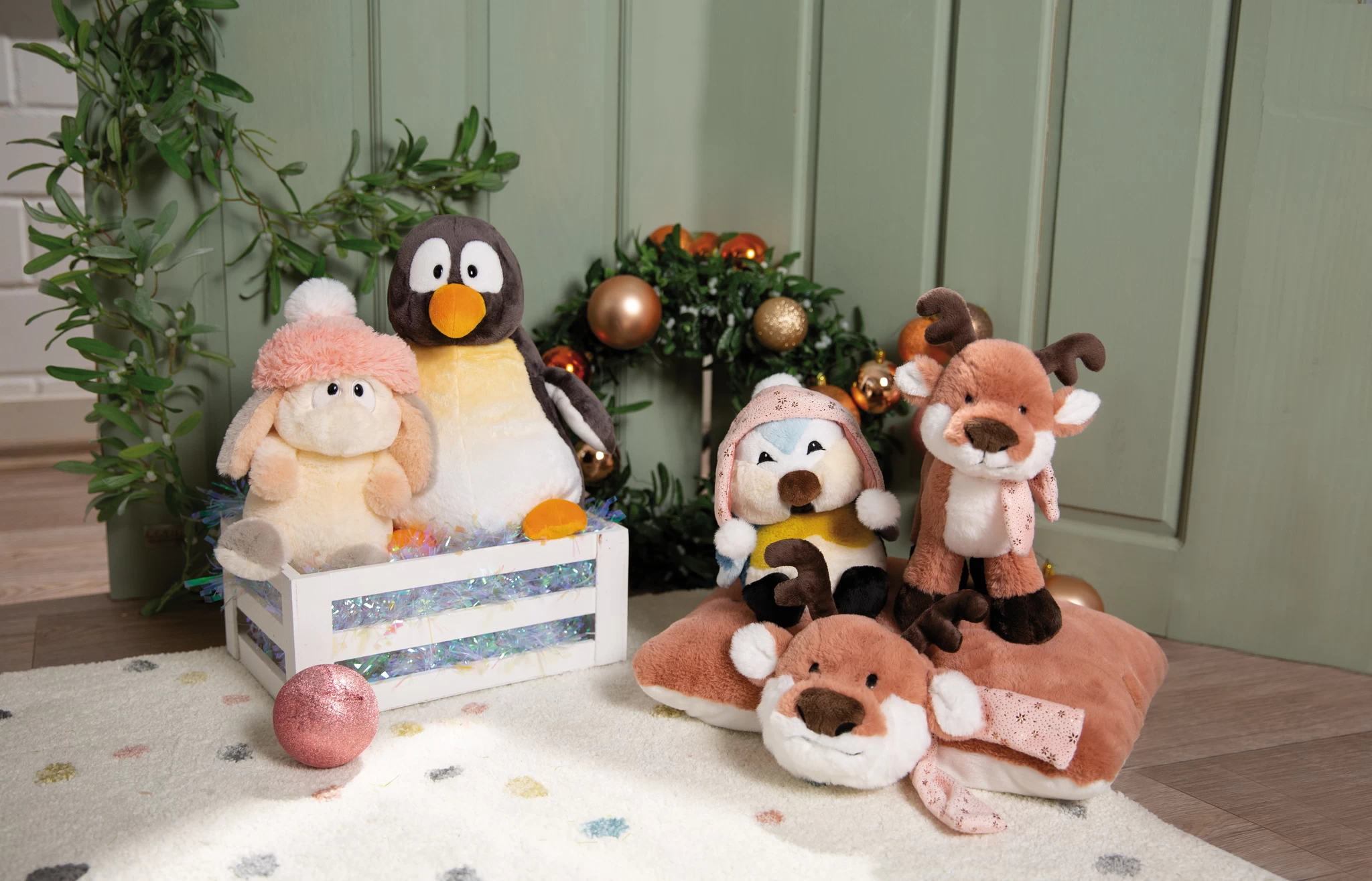 Nici 48313 Rentier Jonte 27cm Plüsch Schlenker Kuscheltier Winter Friends GREEN