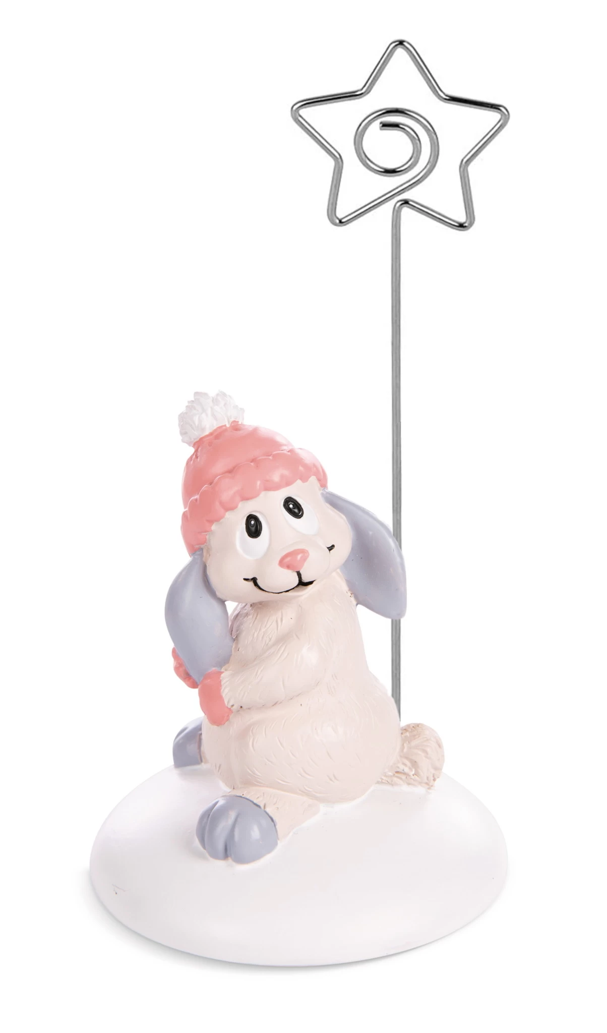 Nici 48360 Fotohalter Zettelhalter Hase Liska Polyresin Winter Friends