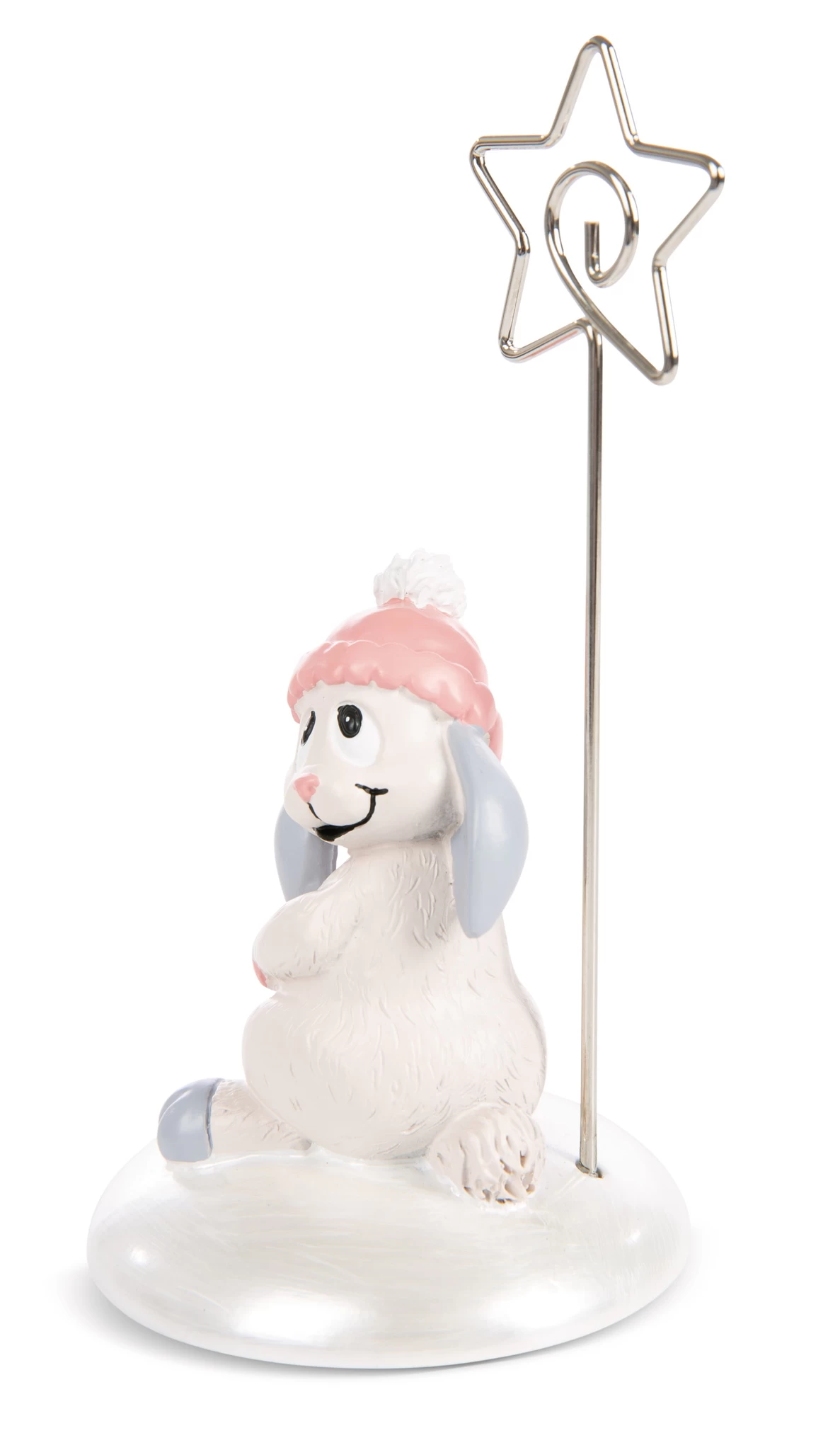 Nici 48360 Fotohalter Zettelhalter Hase Liska Polyresin Winter Friends
