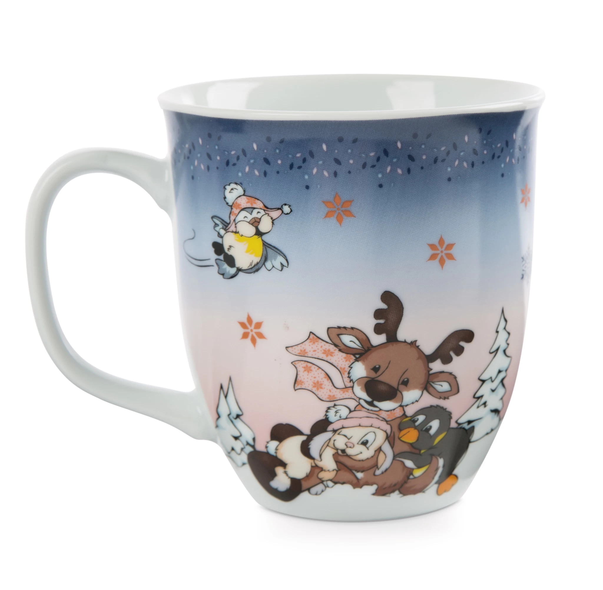 Nici 48366 Tasse Rentier Meise Hase Pinguin Porzellan ca 410ml Winter Friends